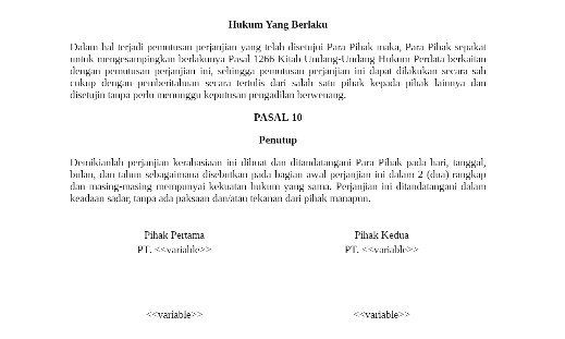 Non Disclossure Agreement (Mutual) Penutup